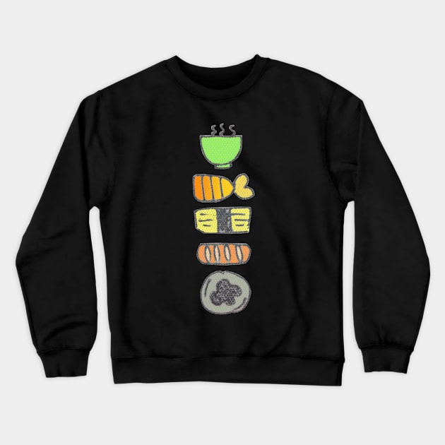 sushi for you in color Crewneck Sweatshirt by prettyguardianstudio